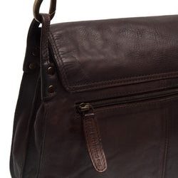 Leather Shoulder Bag Brown Corsica Black Label