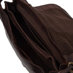 Leather Shoulder Bag Brown Corsica Black Label