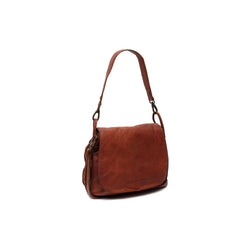 Leather Shoulder Bag Cognac Corsica Black Label