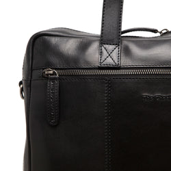 Leather Laptop Bag Black Modena