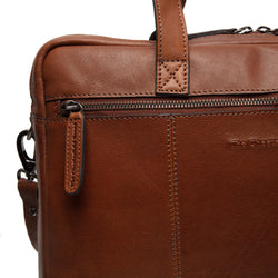 Leather Laptop Bag Cognac Modena