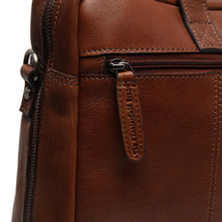 Leather Laptop Bag Cognac Modena