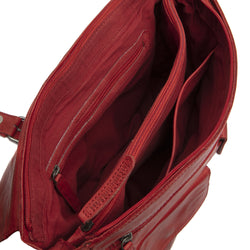 Leather Shoulder Bag Red Interlaken