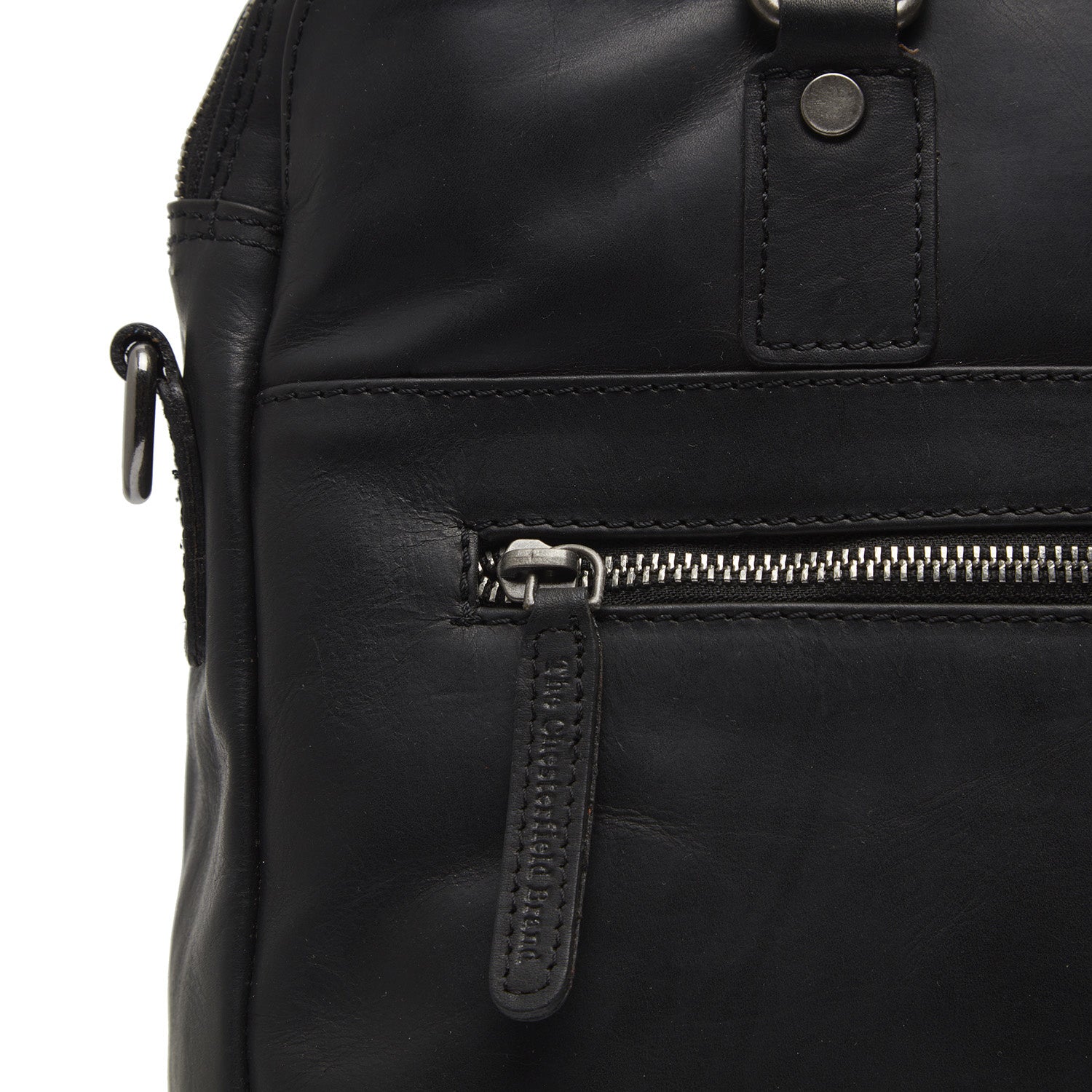 Leather Shoulder Bag Black Bergamo