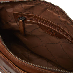 Leather Shoulder Bag Cognac Bergamo