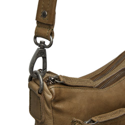 Leather Schoulder bag Olive Green Caroline