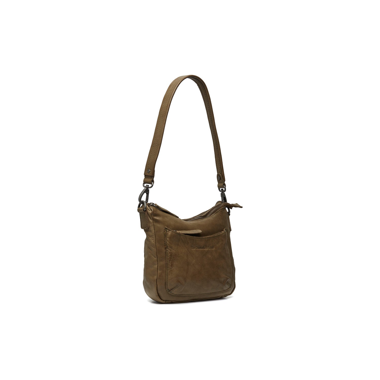 Leather Schoulder bag Olive Green Caroline