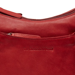 Leather Schoulder bag Red Caroline