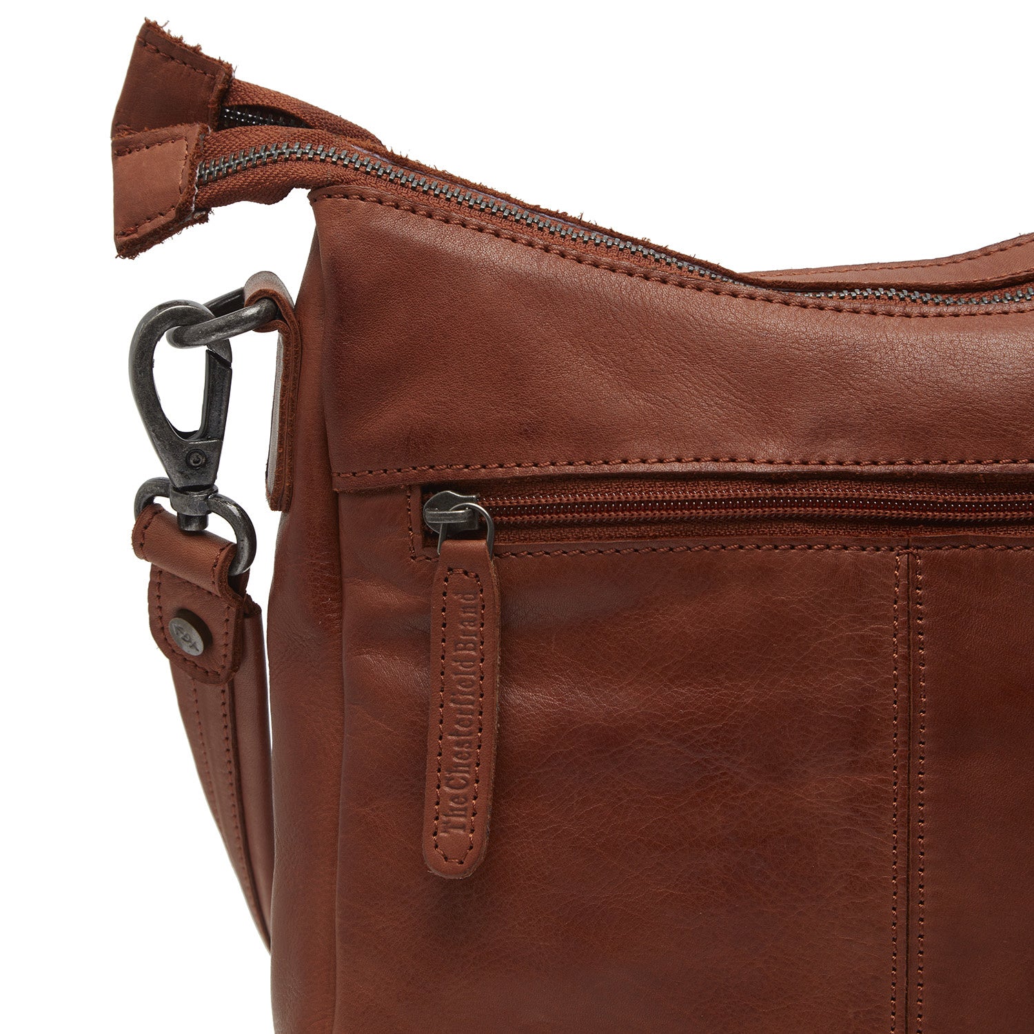 Leather Schoulder bag Cognac Caroline