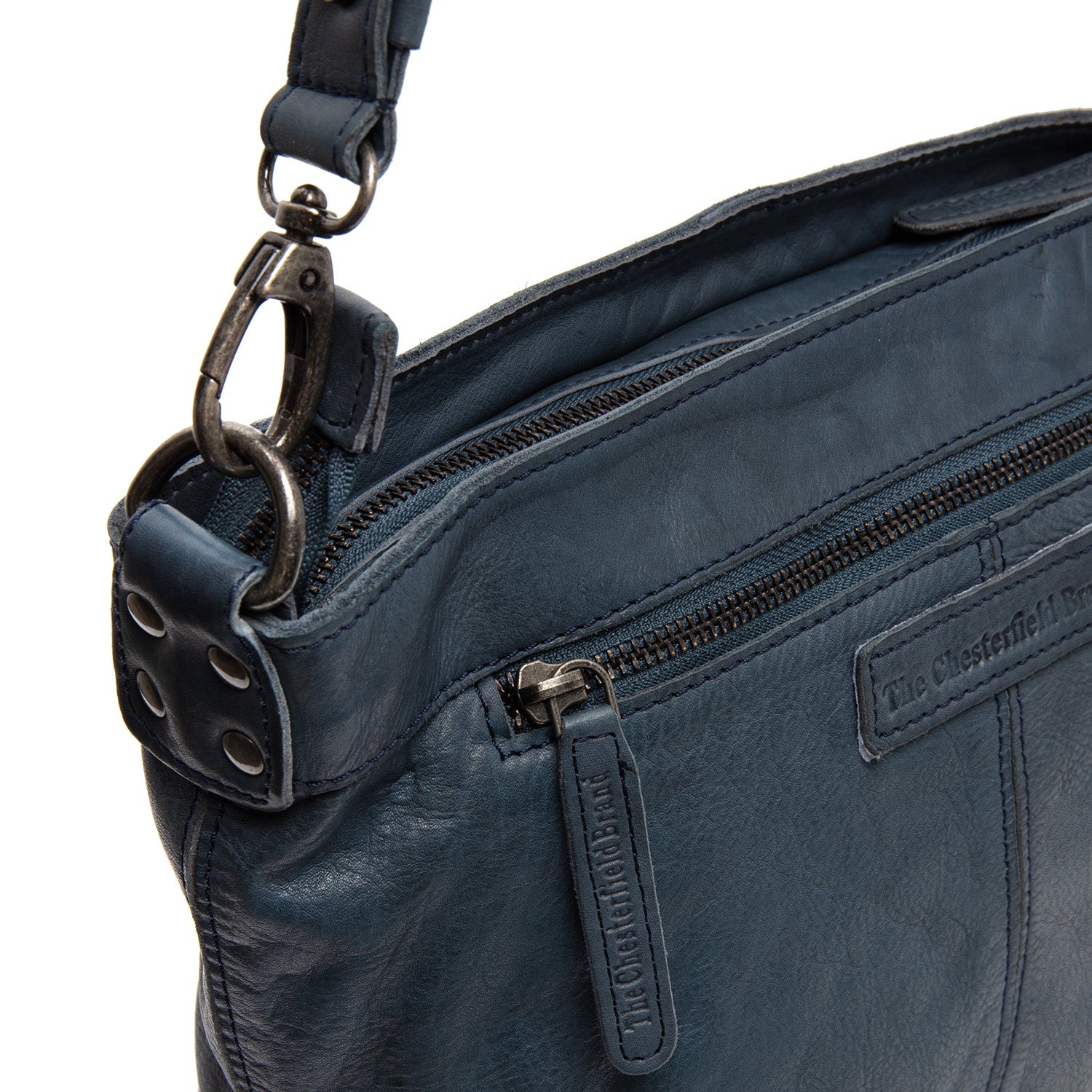 Leather Schoulder bag Navy Lucy