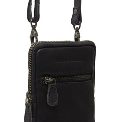 Leather Phone Pouch Black Salta