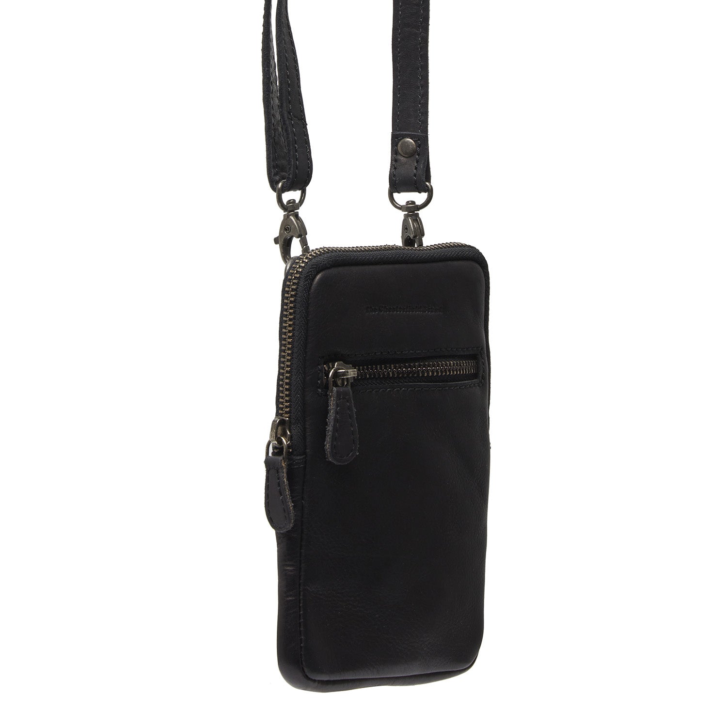 Leather Phone Pouch Black Salta