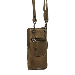 Leather Phone Pouch Olive Green Salta