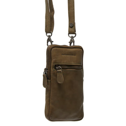 Leather Phone Pouch Olive Green Salta