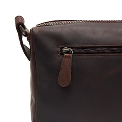 Leather Shoulder Bag Brown Alberta