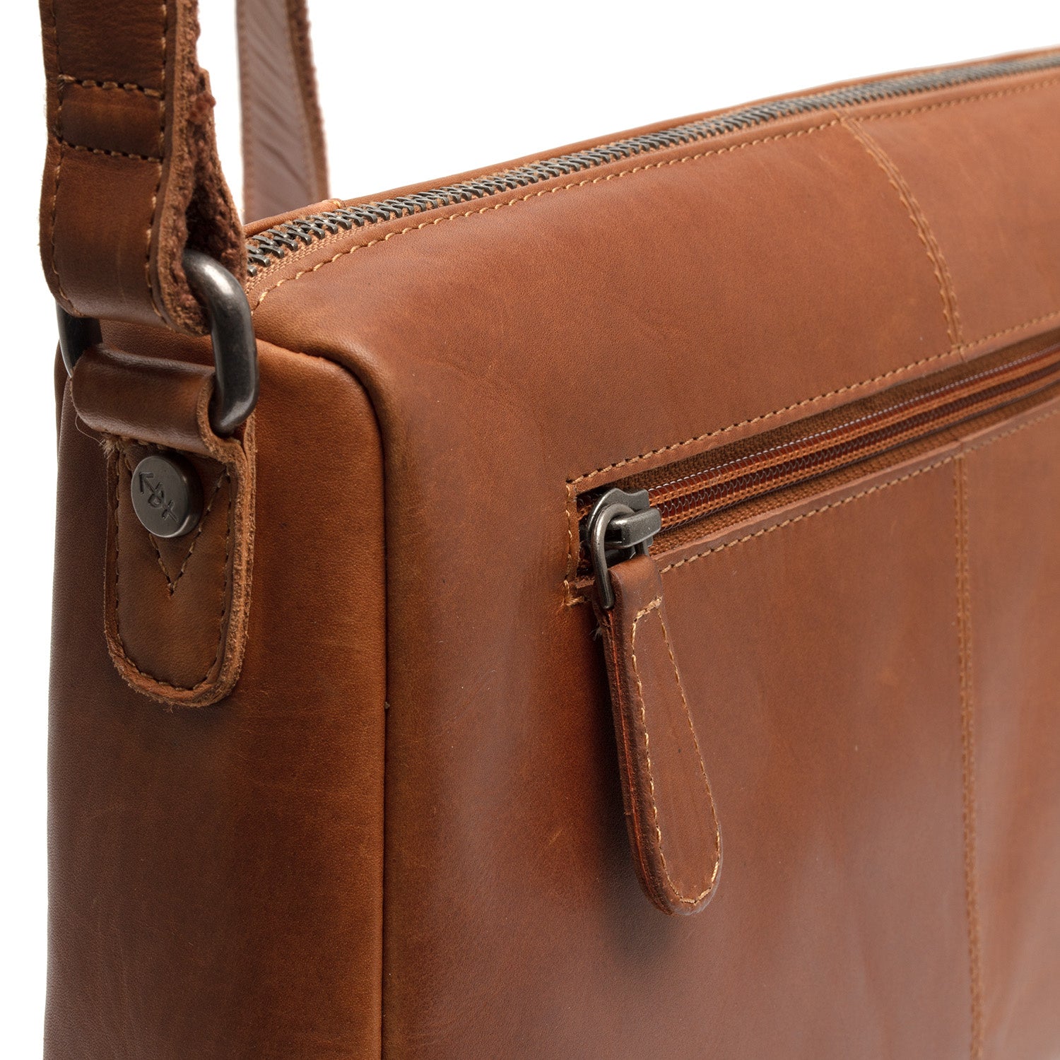 Leather Shoulder Bag Cognac Alberta