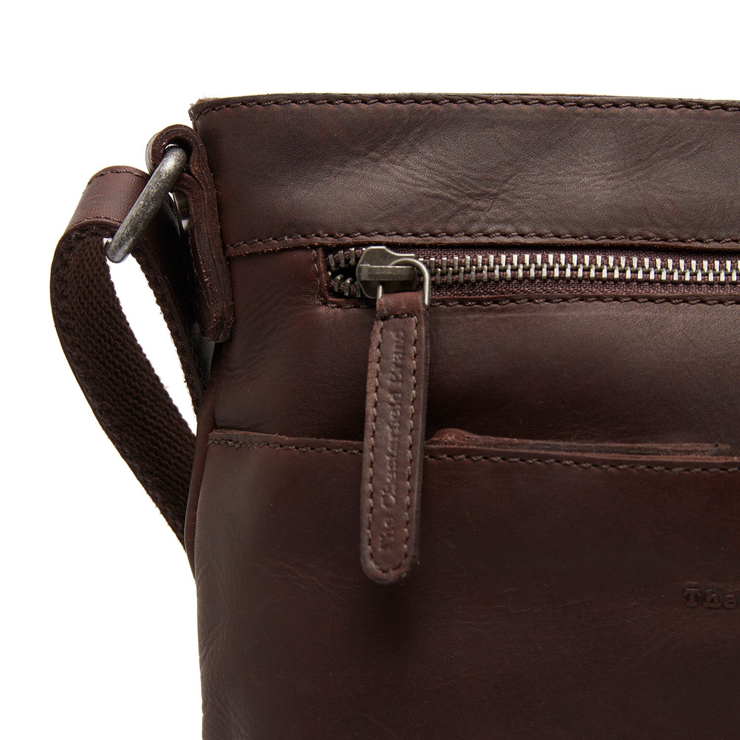 Leather Shoulder Bag Brown Almeria