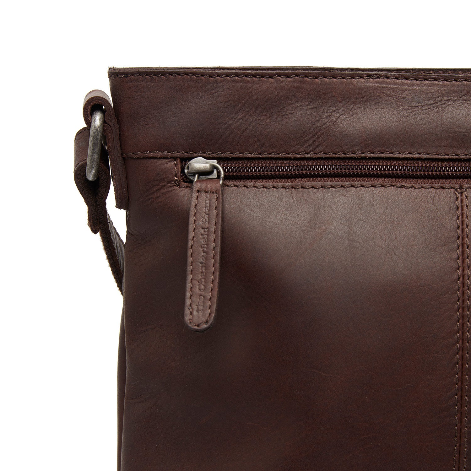 Leather Shoulder Bag Brown Almeria