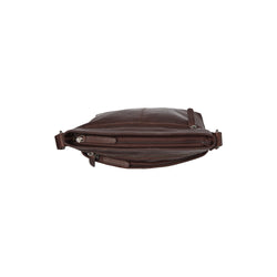 Leather Shoulder Bag Brown Almeria