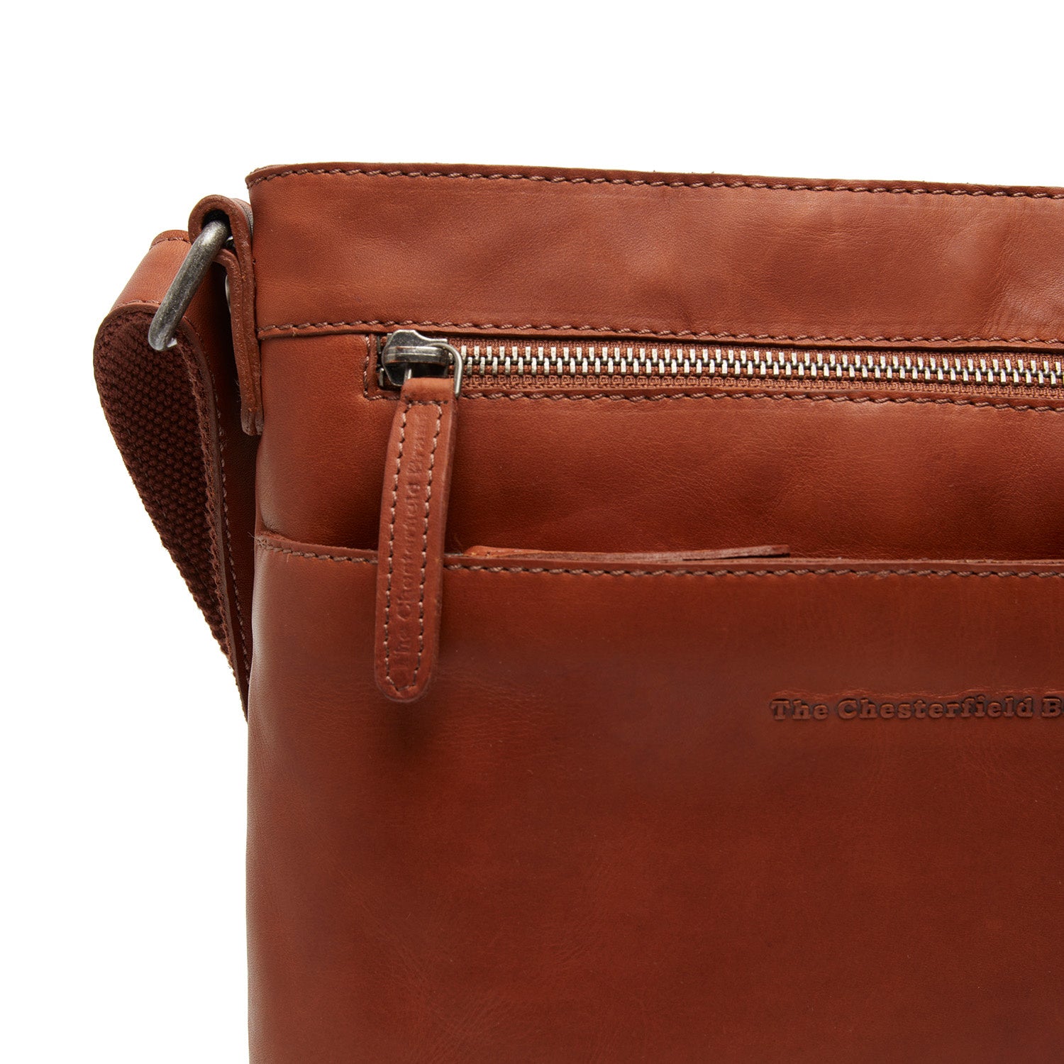 Leather Shoulder Bag Cognac Almeria