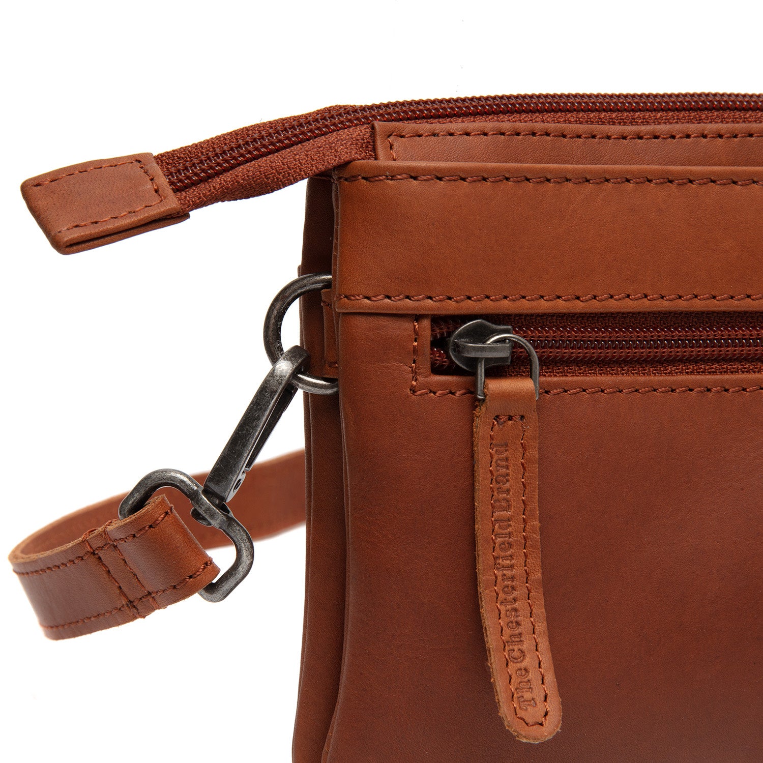 Leather Shoulder Bag Cognac Thompson