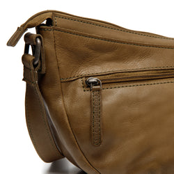 Leather Shoulder bag Olive Green Clarita