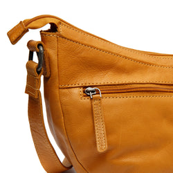 Leather Shoulder bag Ocher Yellow Clarita