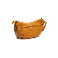 Leather Shoulder bag Ocher Yellow Clarita