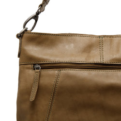 Leather shoulder bag  Olive Green Sintra