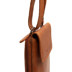 Leather Phone Pouch Cognac Langley