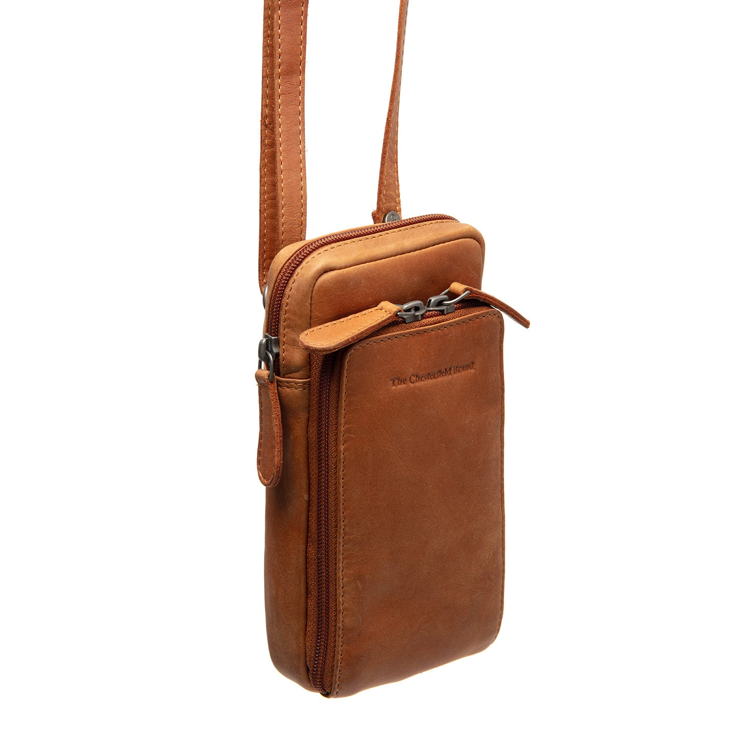 Leather Phone Pouch Cognac Valdes