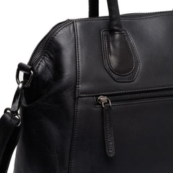 Leather Shoulder Bag Black Marsala