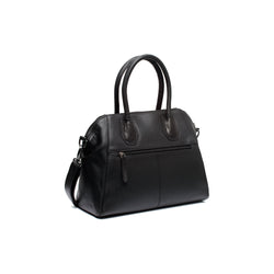 Leather Shoulder Bag Black Marsala