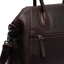 Leather Shoulder Bag Brown Marsala