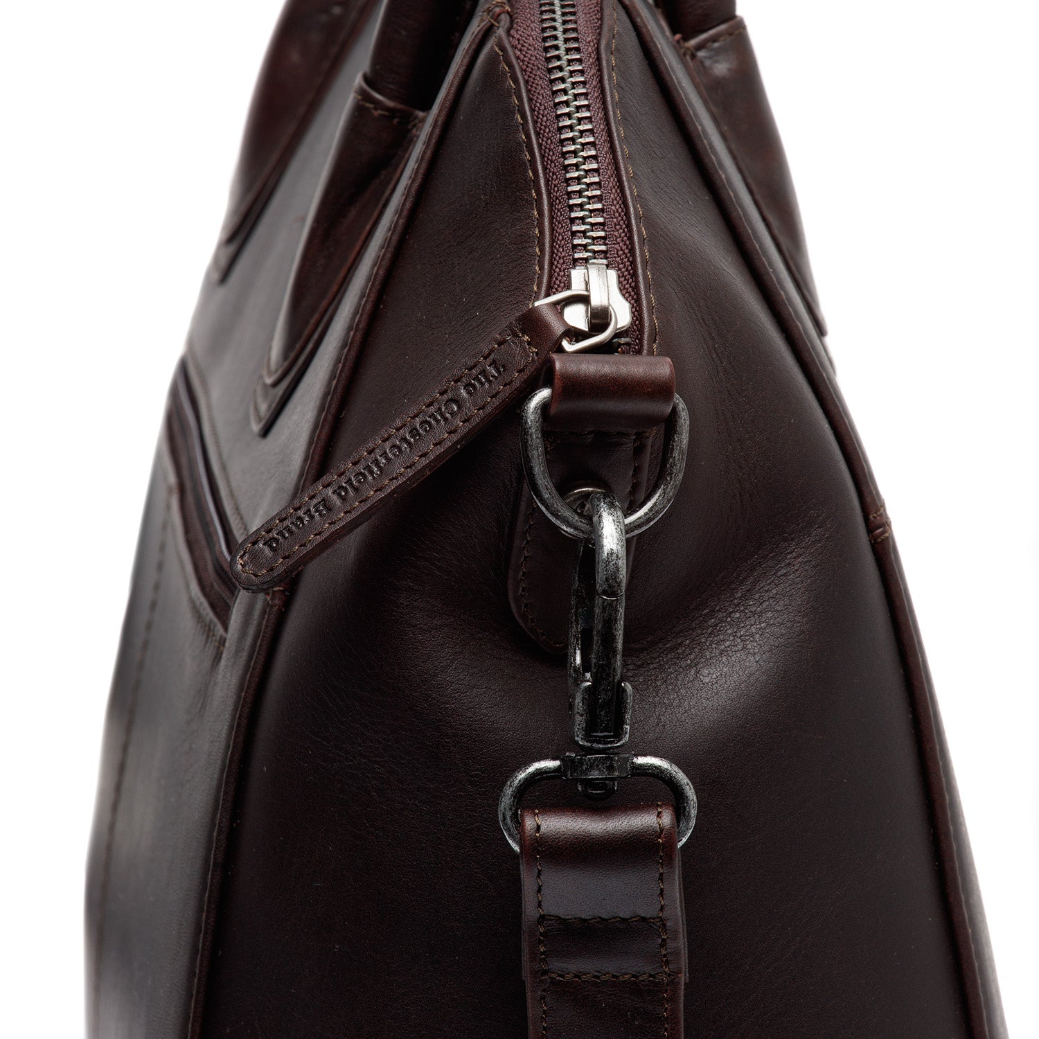 Leather Shoulder Bag Brown Marsala