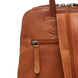 Leather Backpack Cognac Vivian