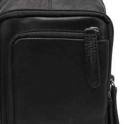 Leather Crossbody Bag Black Riga