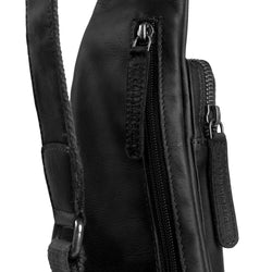 Leather Crossbody Bag Black Logan