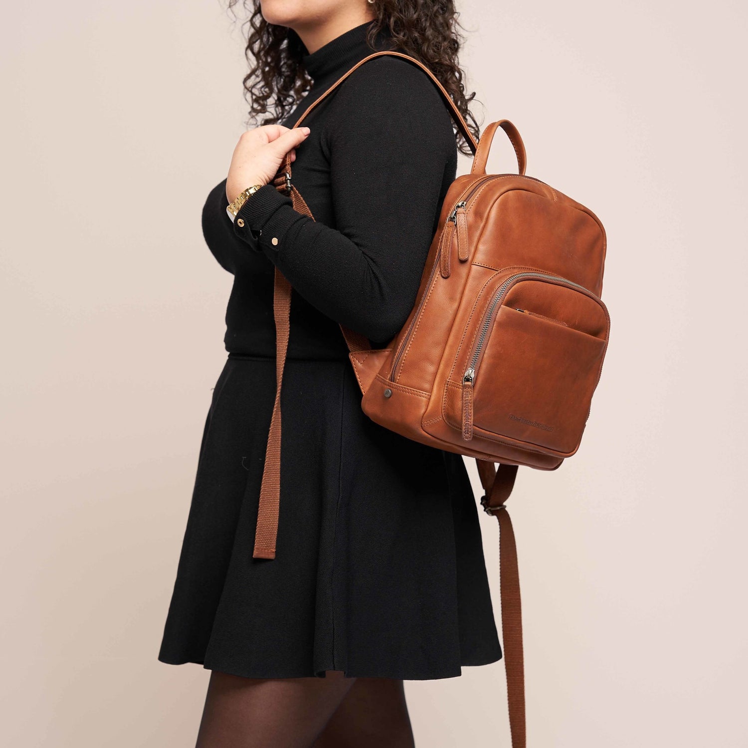 Leather Backpack Cognac Santana