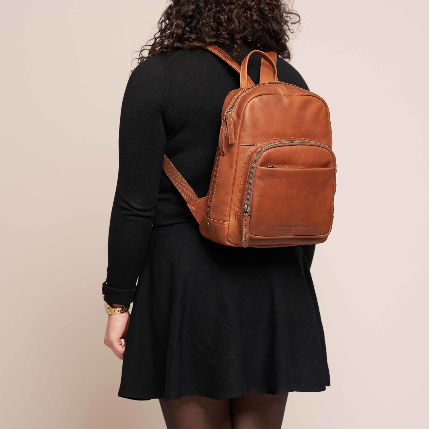 Leather Backpack Cognac Santana