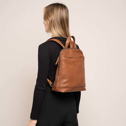 Leather Backpack Cognac Bolzano