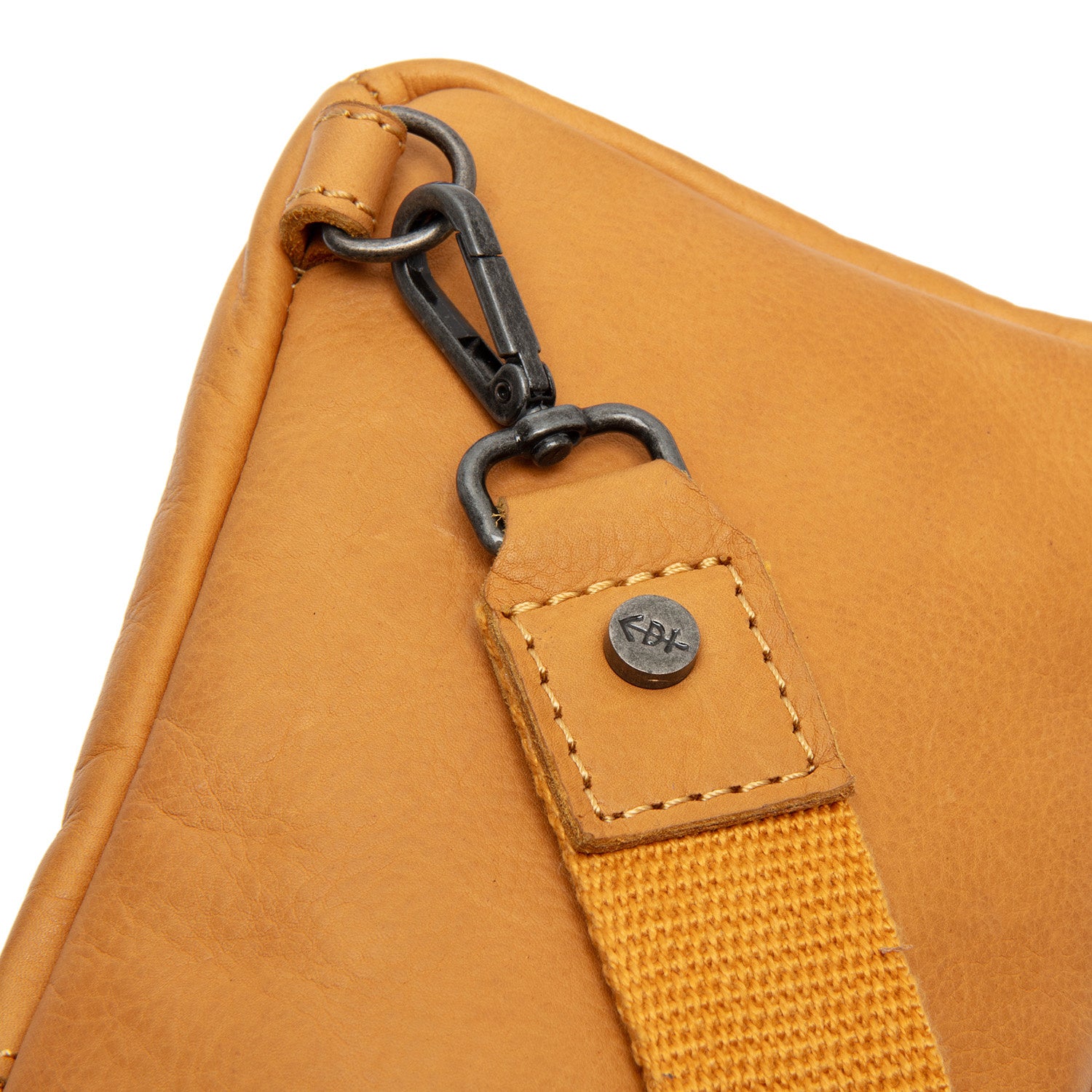 Leather Crossbody Bag Ocher Yellow Cambridge