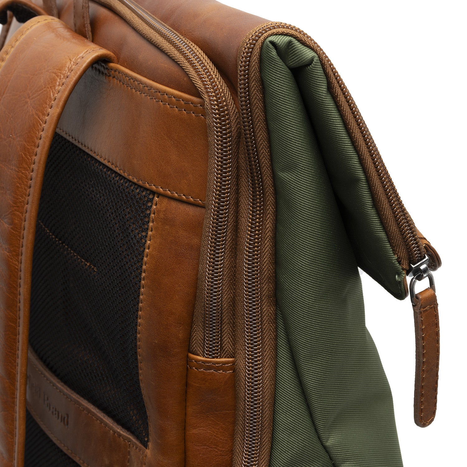 Leather Backpack Olive Green Trondheim