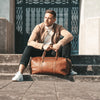 Leather Weekend Bag Cognac Caleb