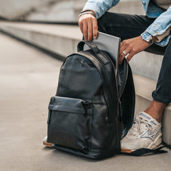 Leather Backpack Black Calgary