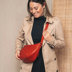 Leather Shoulder bag Red Clarita