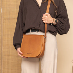 Leather Shoulder Bag Cognac Everglades