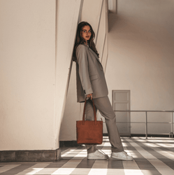 Leather Shopper Cognac Florida