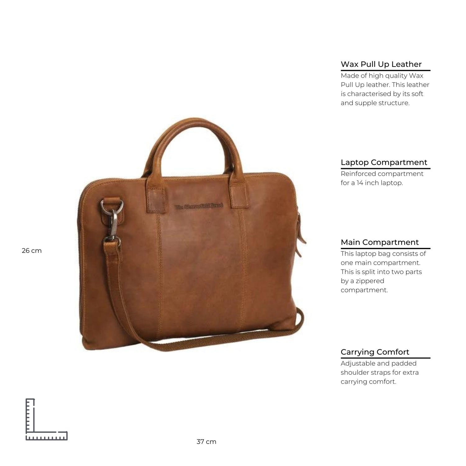 Leather Laptopbag Cognac Harvey