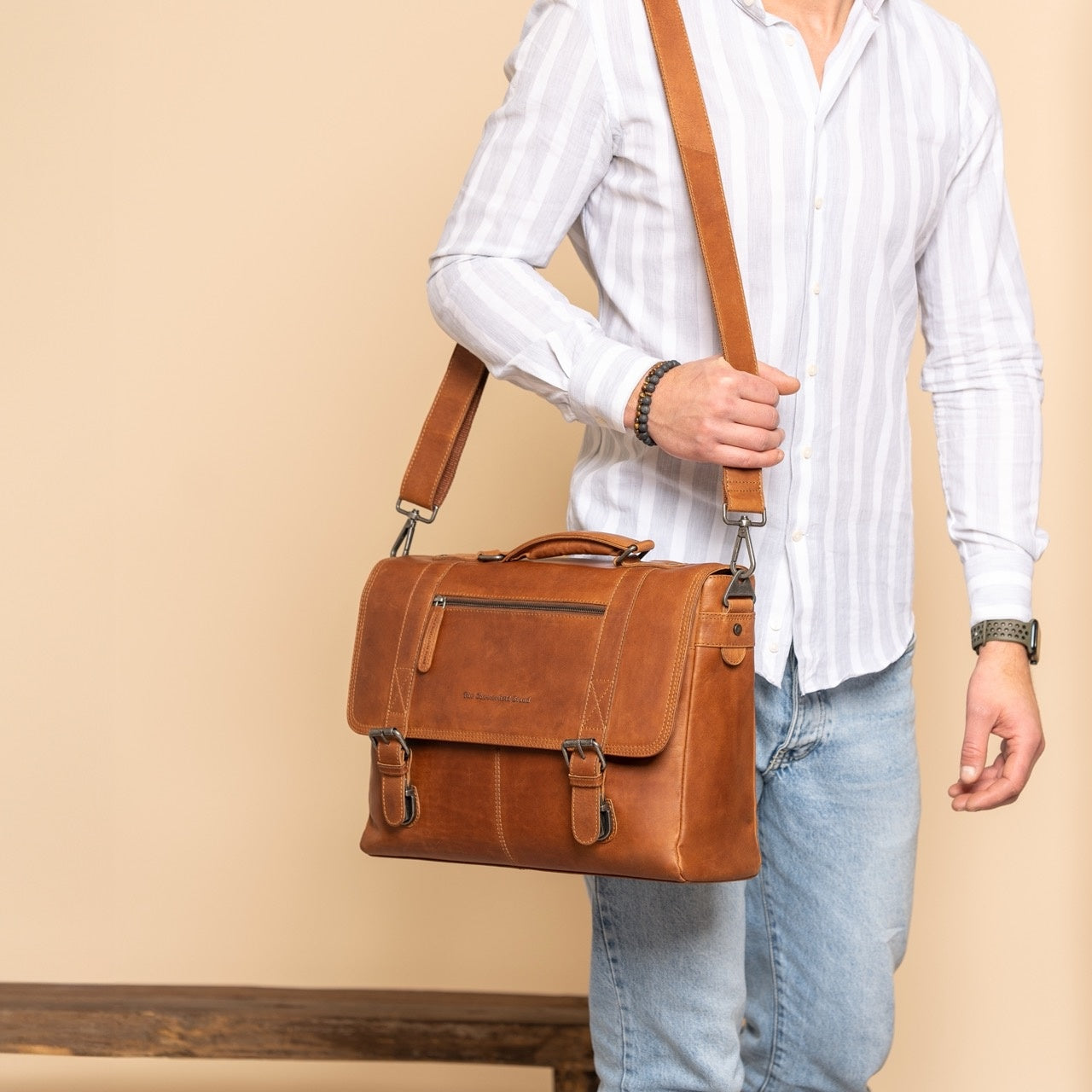 leren laptoptas cognac imperia